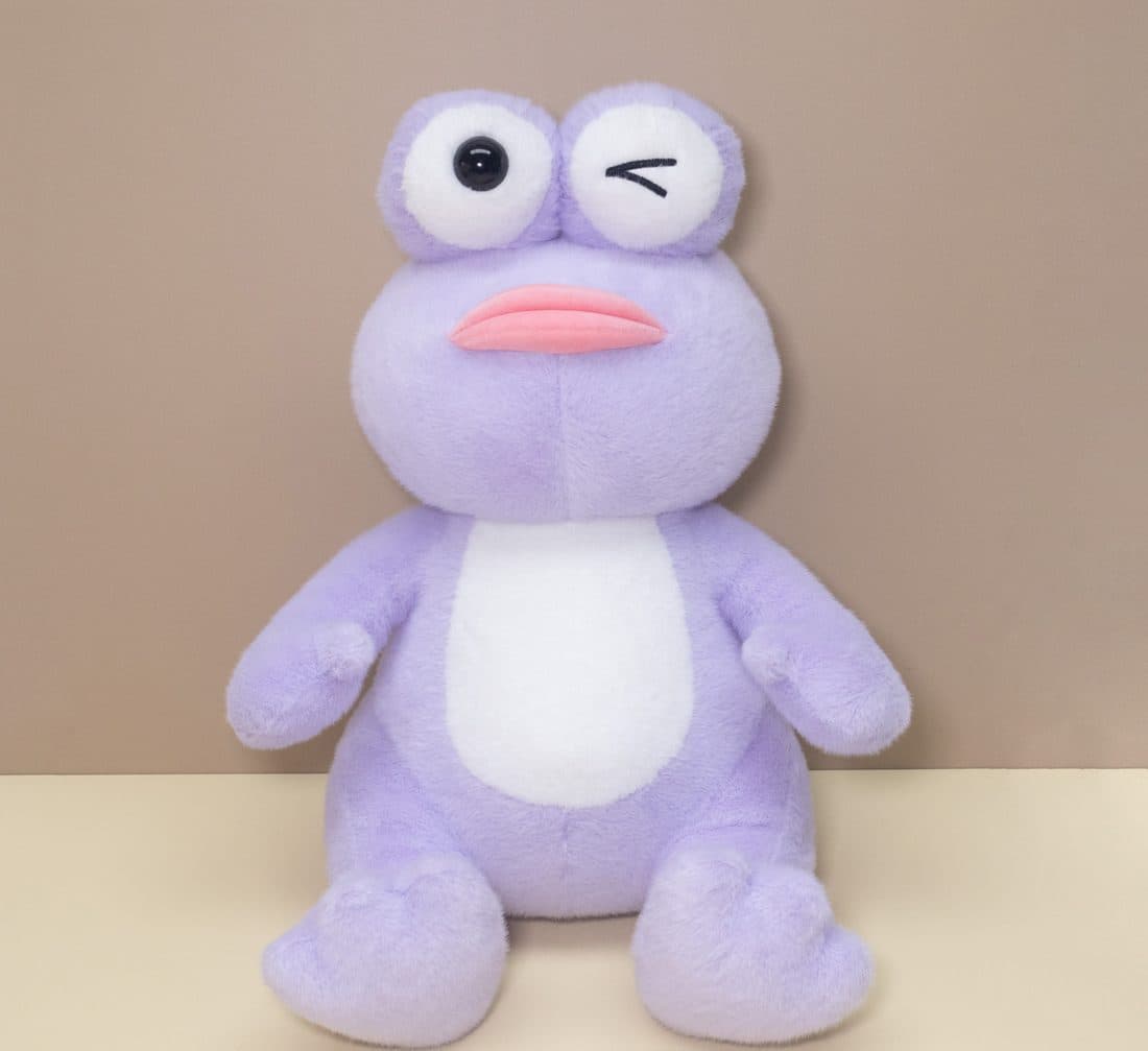 眨眼紫青蛙 — LovelyJoy custom plush toy