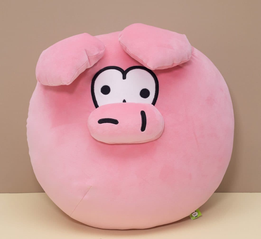 粉色猪头抱枕 — LovelyJoy custom plush toy