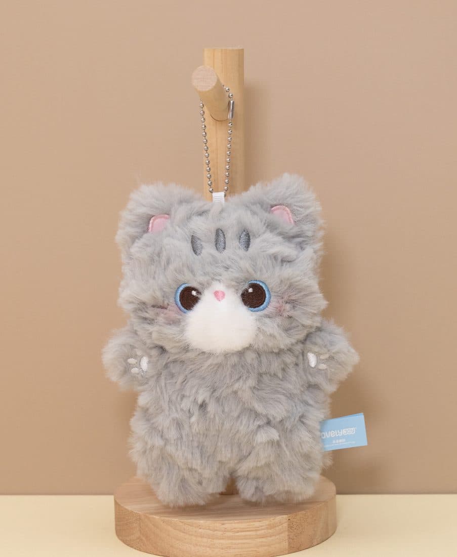 灰猫毛绒挂件 — LovelyJoy custom plush toy