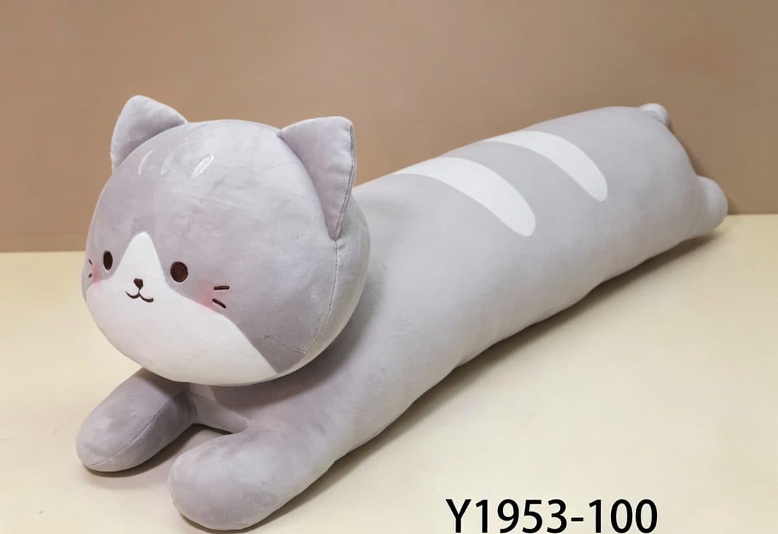 灰猫长条枕 — LovelyJoy custom plush toy
