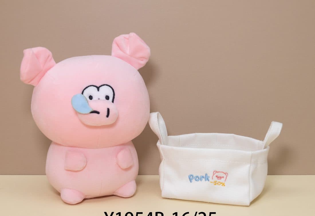 小猪公仔配收纳篮 — LovelyJoy custom plush toy